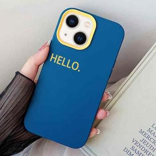 For iPhone 14 HELLO Word PC Hybrid TPU Phone Case(Royal Blue)