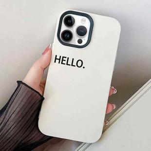 For iPhone 14 Pro HELLO Word PC Hybrid TPU Phone Case(White)