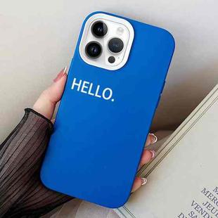 For iPhone 14 Pro HELLO Word PC Hybrid TPU Phone Case(Blue)