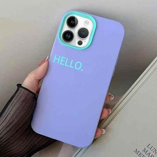 For iPhone 14 Pro Max HELLO Word PC Hybrid TPU Phone Case(Purple)