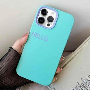 For iPhone 13 Pro HELLO Word PC Hybrid TPU Phone Case(Sky Cyan)