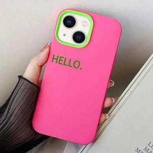 For iPhone 13 HELLO Word PC Hybrid TPU Phone Case(Rose Red)