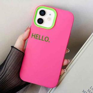 For iPhone 12 mini HELLO Word PC Hybrid TPU Phone Case(Rose Red)