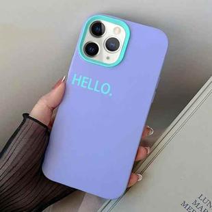 For iPhone 11 Pro Max HELLO Word PC Hybrid TPU Phone Case(Purple)
