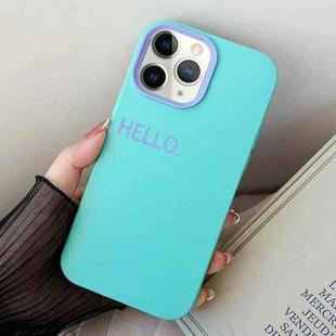 For iPhone 11 Pro Max HELLO Word PC Hybrid TPU Phone Case(Sky Cyan)