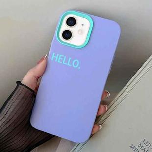 For iPhone 11 HELLO Word PC Hybrid TPU Phone Case(Purple)