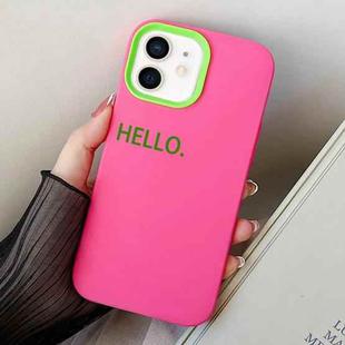 For iPhone 11 HELLO Word PC Hybrid TPU Phone Case(Rose Red)