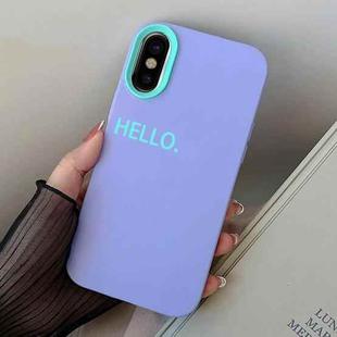 For iPhone X / XS HELLO Word PC Hybrid TPU Phone Case(Purple)