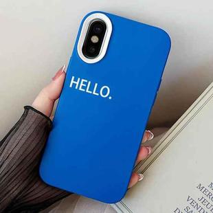 For iPhone X / XS HELLO Word PC Hybrid TPU Phone Case(Blue)