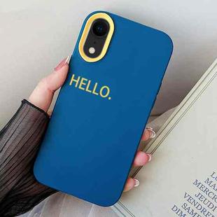 For iPhone XR HELLO Word PC Hybrid TPU Phone Case(Royal Blue)