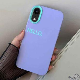 For iPhone XR HELLO Word PC Hybrid TPU Phone Case(Purple)