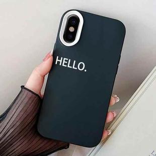 For iPhone XS Max HELLO Word PC Hybrid TPU Phone Case(Black)