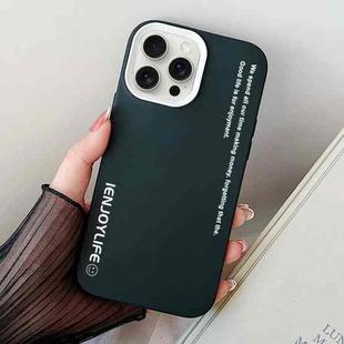 For iPhone 15 Pro Max Simple Words PC Hybrid TPU Phone Case(Black)