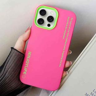 For iPhone 15 Pro Max Simple Words PC Hybrid TPU Phone Case(Rose Red)