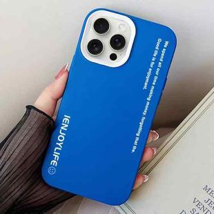 For iPhone 15 Pro Max Simple Words PC Hybrid TPU Phone Case(Blue)