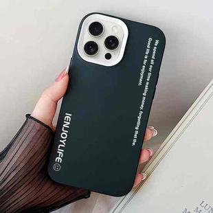 For iPhone 15 Pro Simple Words PC Hybrid TPU Phone Case(Black)