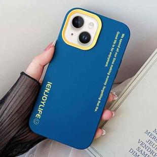 For iPhone 15 Plus Simple Words PC Hybrid TPU Phone Case(Royal Blue)