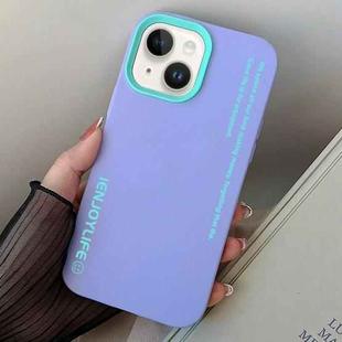 For iPhone 15 Plus Simple Words PC Hybrid TPU Phone Case(Purple)