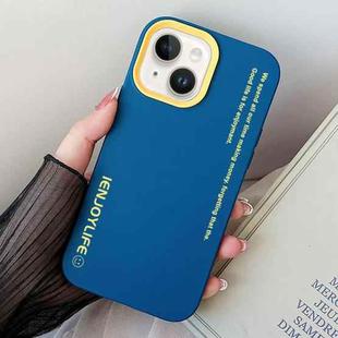 For iPhone 15 Simple Words PC Hybrid TPU Phone Case(Royal Blue)