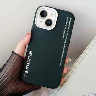 For iPhone 15 Simple Words PC Hybrid TPU Phone Case(Black)