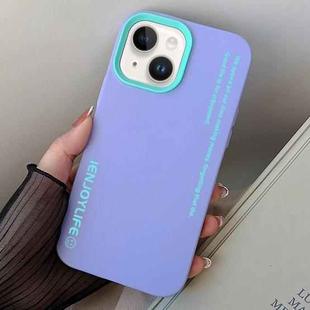 For iPhone 15 Simple Words PC Hybrid TPU Phone Case(Purple)