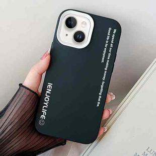 For iPhone 14 Plus Simple Words PC Hybrid TPU Phone Case(Black)
