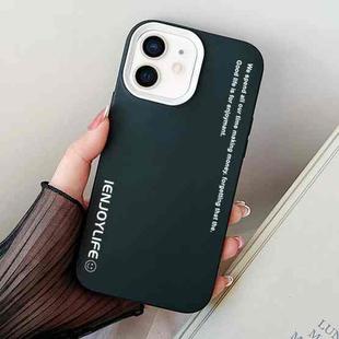 For iPhone 12 / 12 Pro Simple Words PC Hybrid TPU Phone Case(Black)
