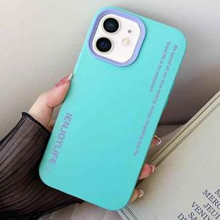 For iPhone 12 / 12 Pro Simple Words PC Hybrid TPU Phone Case(Sky Cyan)