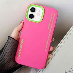 For iPhone 12 mini Simple Words PC Hybrid TPU Phone Case(Rose Red)