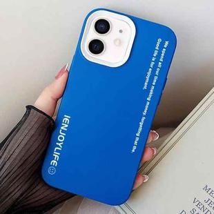 For iPhone 12 mini Simple Words PC Hybrid TPU Phone Case(Blue)