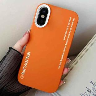 For iPhone X / XS Simple Words PC Hybrid TPU Phone Case(Orange)