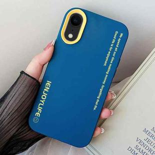 For iPhone XR Simple Words PC Hybrid TPU Phone Case(Royal Blue)