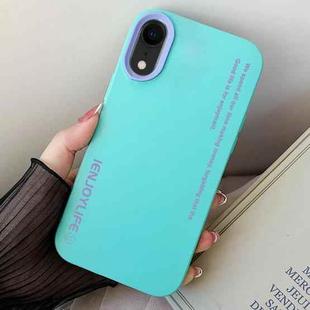 For iPhone XR Simple Words PC Hybrid TPU Phone Case(Sky Cyan)