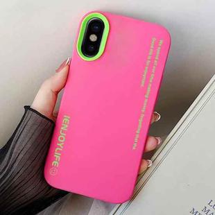 For iPhone XS Max Simple Words PC Hybrid TPU Phone Case(Rose Red)