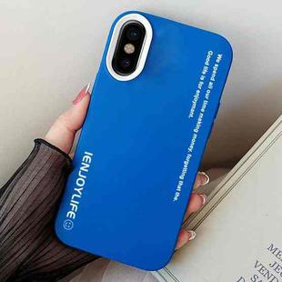 For iPhone XS Max Simple Words PC Hybrid TPU Phone Case(Blue)