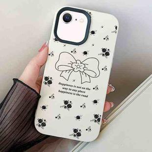 For iPhone 7 / 8 / SE 2022 Floral Bow PC Hybrid TPU Phone Case(White)