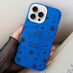 For iPhone 11 Pro Max Floral Bow PC Hybrid TPU Phone Case(Blue)