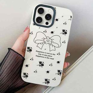 For iPhone 11 Pro Floral Bow PC Hybrid TPU Phone Case(White)