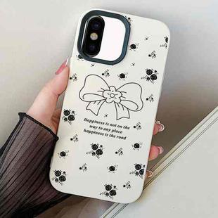 For iPhone X / XS Floral Bow PC Hybrid TPU Phone Case(White)