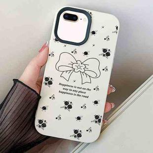 For iPhone 7 Plus / 8 Plus Floral Bow PC Hybrid TPU Phone Case(White)