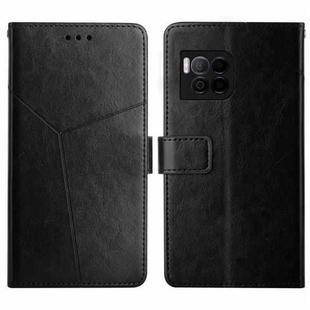 For T-Mobile REVVL 7 Pro 5G Y-shaped Pattern Flip Leather Phone Case(Black)