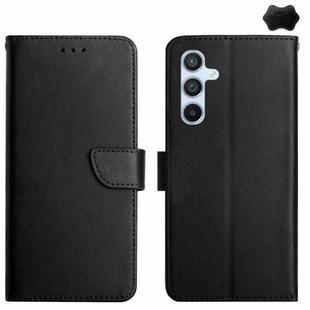 For Samsung Galaxy S24 FE HT02 Genuine Leather Fingerprint-proof Flip Phone Case(Black)