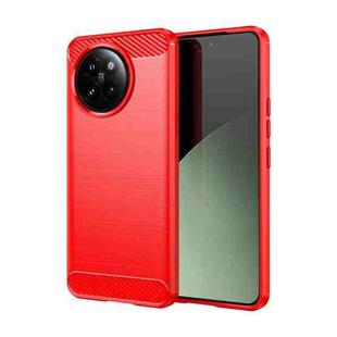 For Xiaomi 14 Civi Brushed Texture Carbon Fiber TPU Phone Case(Red)