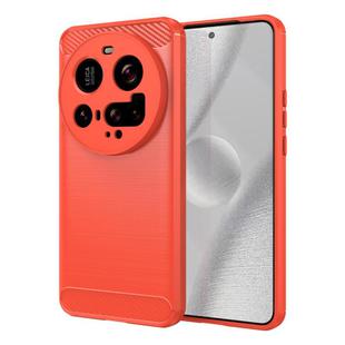 For Xiaomi 15 Ultra Carbon Fiber Brushed Texture TPU Phone Case(Red)
