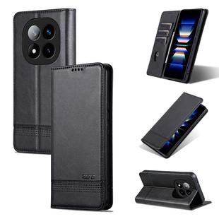 For Redmi Note 14 Pro 5G AZNS Magnetic Calf Texture Flip Leather Phone Case(Black)