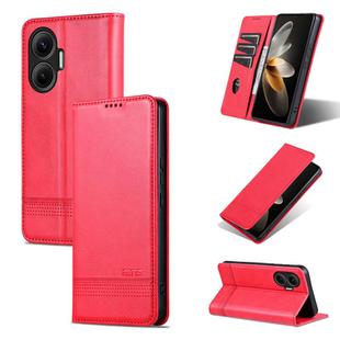 For Redmi Turbo 4 Pro AZNS Magnetic Calf Texture Flip Leather Phone Case(Red)
