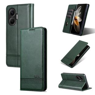 For Redmi Turbo 4 Pro AZNS Magnetic Calf Texture Flip Leather Phone Case(Dark Green)