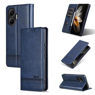For Redmi Turbo 4 Pro AZNS Magnetic Calf Texture Flip Leather Phone Case(Dark Blue)