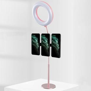 Live Broadcast Fill Light Selfie Light Magnetic Mobile Phone Holder Bracket, Style:Three Phones Version(Rose Gold)