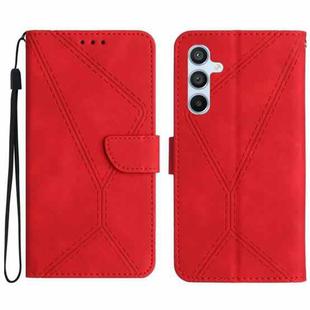 For Samsung Galaxy S25 5G Stitching Embossed Leather Phone Case(Red)